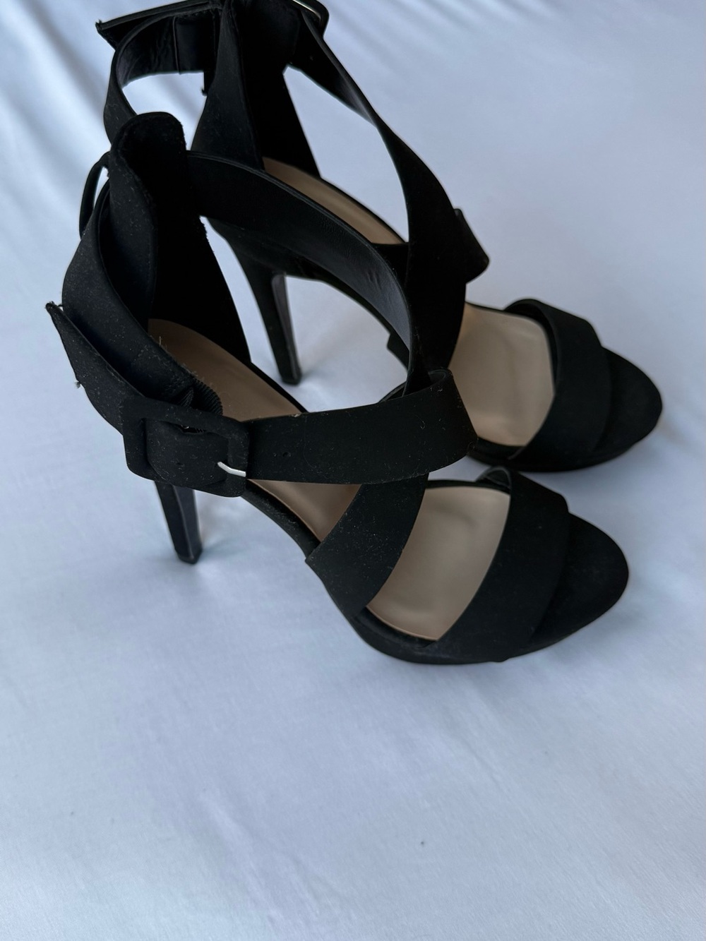 Classic Black Strappy High Heel Sandals - Women